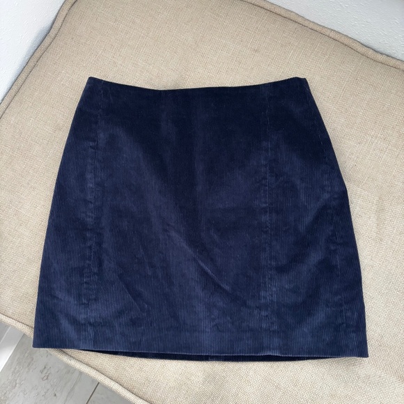 Sunday Best Aritzia Navy Blue Corduroy Mini Skirt - Picture 1 of 5